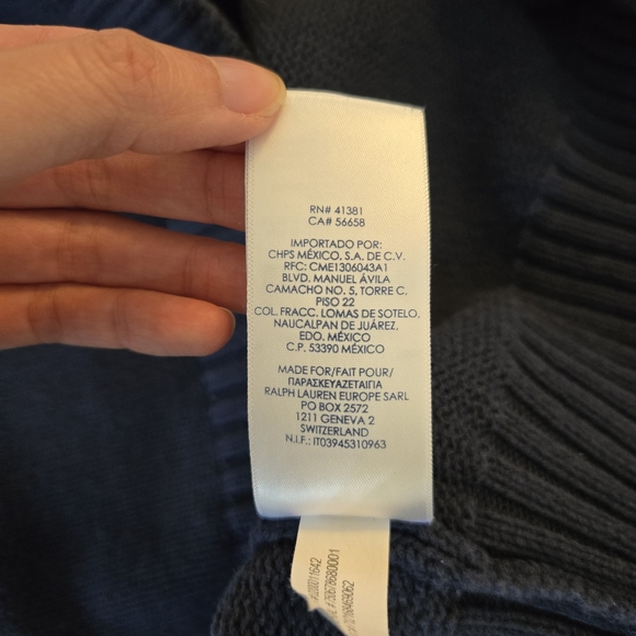 CHAPS I M Cotton Shawl Collared Cardigan I navy blue - Picture 7 of 9